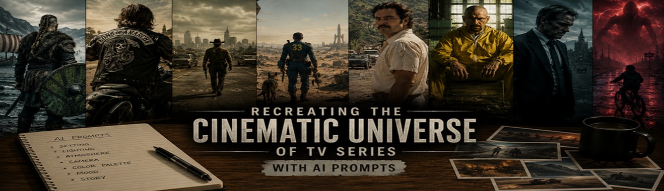 Unlock the cinematic power of AI prompts to rebuild the visual identity of iconic TV series across every genre.